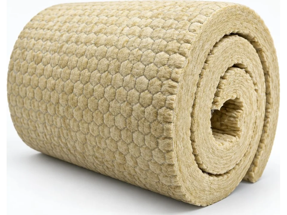 Rockwool LRB Roll — Wired mattress, mesh-faced